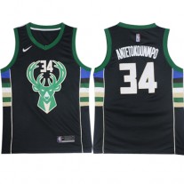 Nike NBA Milwaukee Bucks 34 Giannis Antetokounmpo Jersey Black Swingman Statement Edition