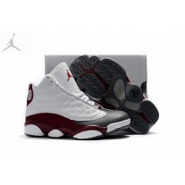 Wholesale Real Jordans 13 White Grey Red Kids Stores Online