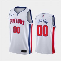 Cheap Custom Pistons White Association NBA Jerseys For Sale