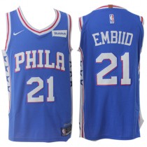 Nike NBA Philadelphia 76ers 21 Joel Embiid Jersey Blue Authentic Association Edition