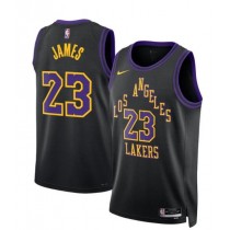 Lebron James 23 Los Angeles Lakers 2023 24 City Edition Swingman Jersey - Black