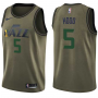 Nike NBA Utah Jazz 5 Rodney Hood Green Jersey Salute to Service Swingman